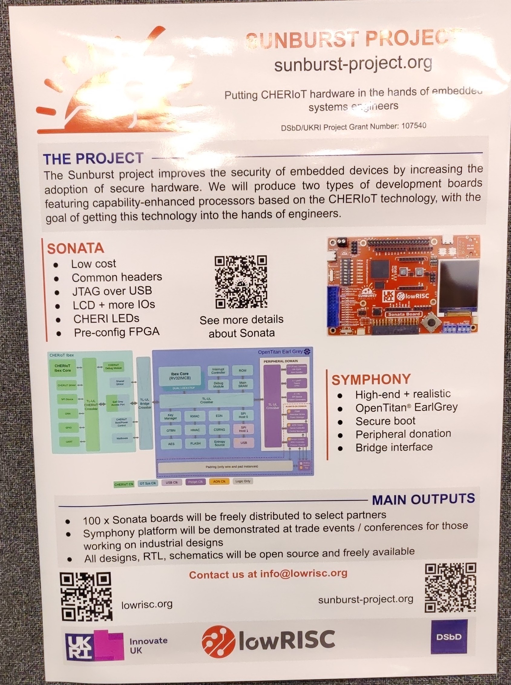 lowRISC showed a poster about the Sunburst FPGA